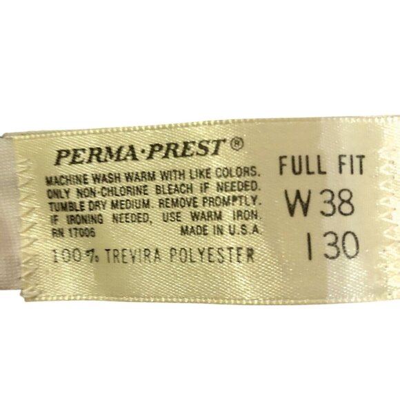 Vintage Pants Mens W38 I30 Used Blue Full Fit 38x30 Perma-Press - Picture 10 of 10